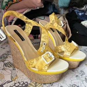 Free with purchase Yellow cork heels